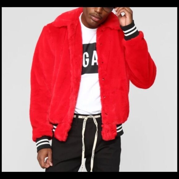 NWT! Fashion Nova Mens Fur Joe Varsity Jacket! - Picture 3 of 3